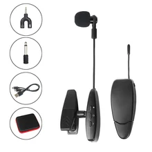 Grampo em Instrumentos Musicais Saxofone Mic Sistema de Microfone Sem Fio UHF para Sax Saxofone Trompete Tuba Chifre flauta Clarinete Tubo(China)