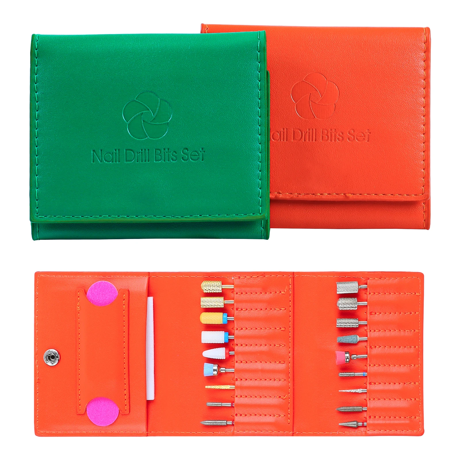 

18 Holes Nail Art Drill Bits Storage Bag Polishing Head Kits Display Portable Electric Milling Cutter Grinding Head Save Package