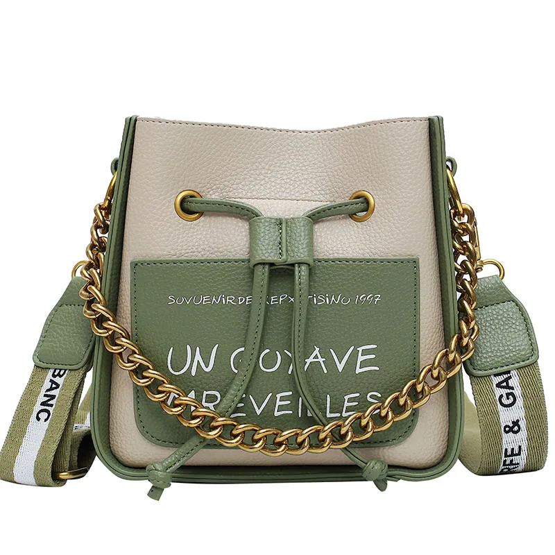 Женская сумка с буквами, женская кожаная сумка, модная сумка на цепочке, женская сумка через плечо, роскошная дизайнерская сумка, маленькая - Цвет: light green