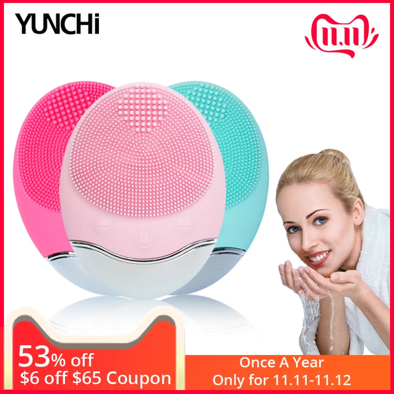 Electric Facial Cleansing Brush Bamboo Charcoal Fibre Bristles Skin Exfoliating Face Massage 5 Levels Speed IPX7 Waterproof