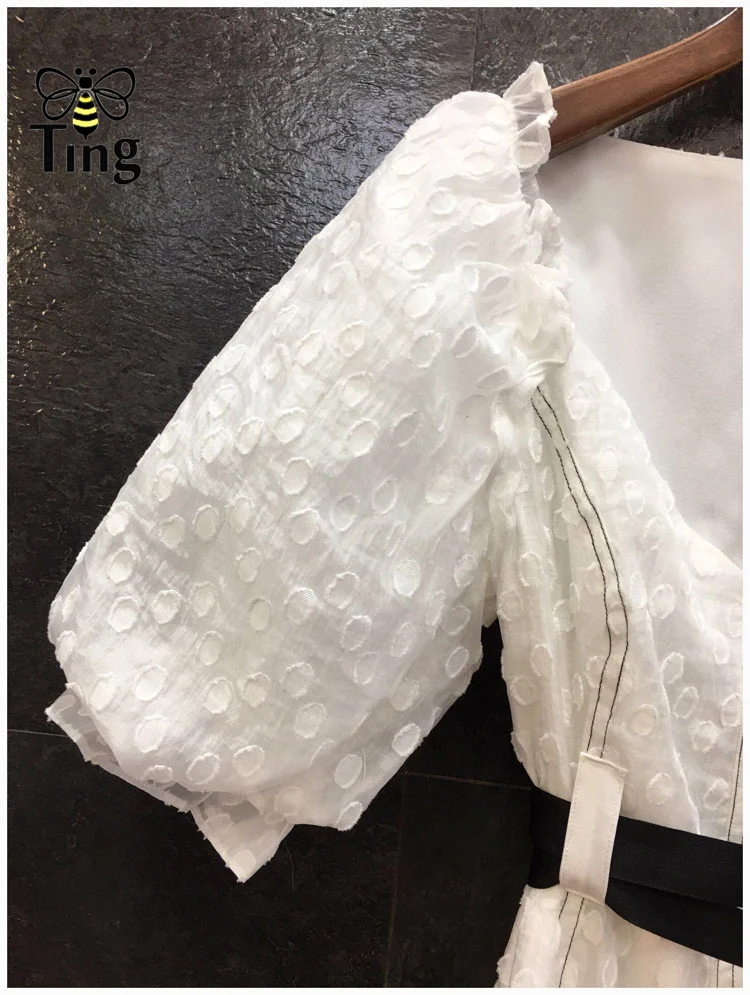 Tingfly, дизайнерское подиумное платье, винтажное, в горошек, миди, длинное платье, белое, Роскошные, вечерние платья, высокое качество, Vestido