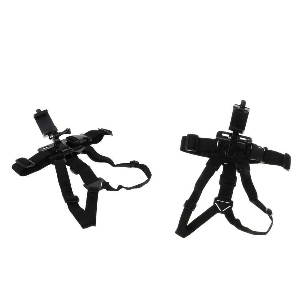 2Piece Smartphone Chest Mount - Adjustable Straps Holder with Phone Clip for 4-5.5inch Cellphone