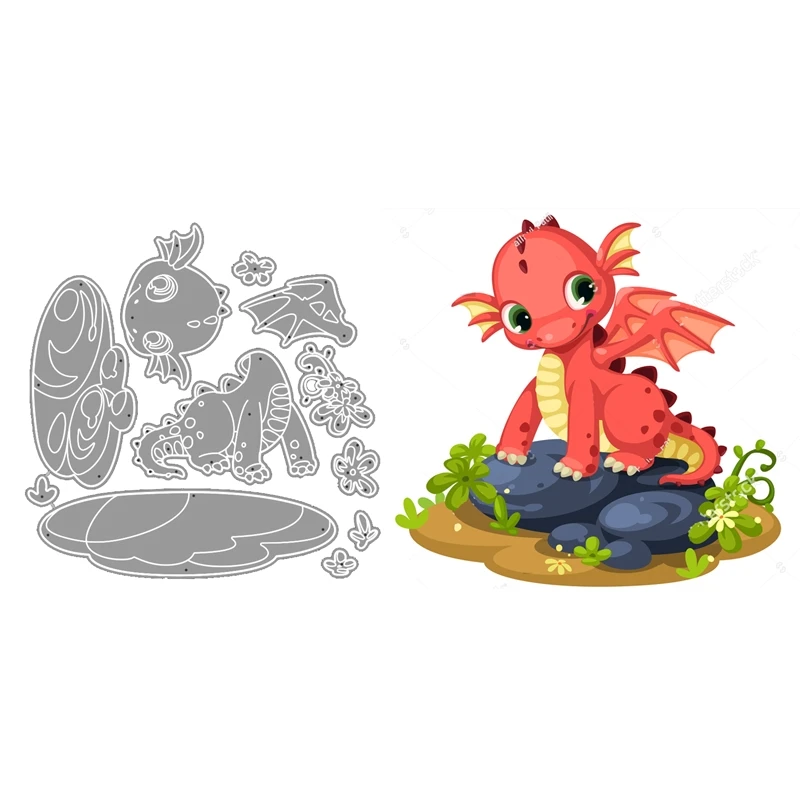 Metal Die Cuts New 2020 and Scrapbooking For Paper Making Animals Cute Little Dragon Embossing Frame Card Craft No Stamps | Дом и сад