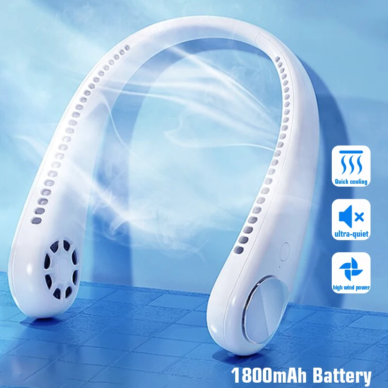 Kbayb USB портативный вентилятор шеи с перезаряжаемой батареей Ультра тихий  ветер носимый вентилятор Ручной охладитель воздуха кондиционер для комнаты  | Бытовая техника | АлиЭкспресс