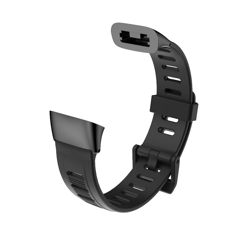 Mijobs кожаный ремешок для Amazfit Smart Watch Band 2 Cor 2 спортивные наручные браслеты для Huami Amazfit Band Cor 2 наручный автоматизированный браслет - Цвет: Silicone Black