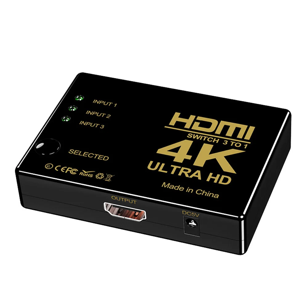 3D 1080p HDMI коммутатор сплиттер концентратор+ ИК пульт дистанционного управления 4K* 2K 3 вход 1 выход ручной переключатель дистанционного управления