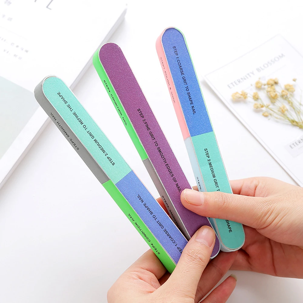 

New 1PCS Six-sided Polishing Nail File Creative Tool Printing Nail File Sanding Manicure Professional Nail File Drop Nail Art