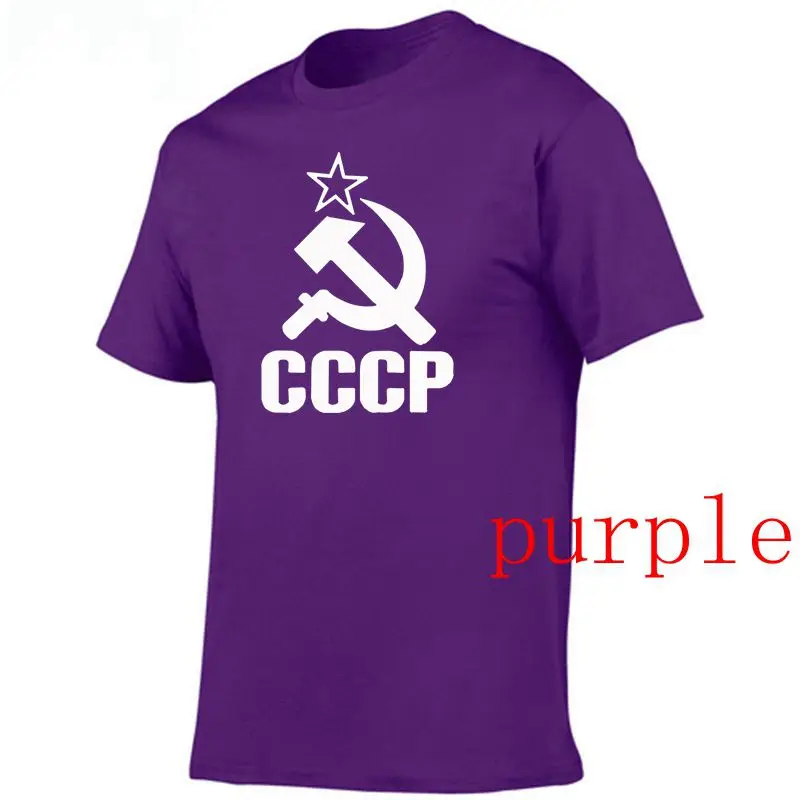 Летние русские футболки CCCP для мужчин, футболки с коротким рукавом, футболки с круглым вырезом из хлопка для мужчин - Цвет: 2