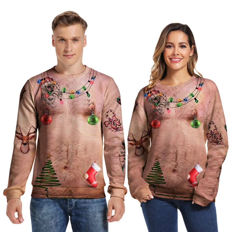 hairy chest christmas sweatshirt