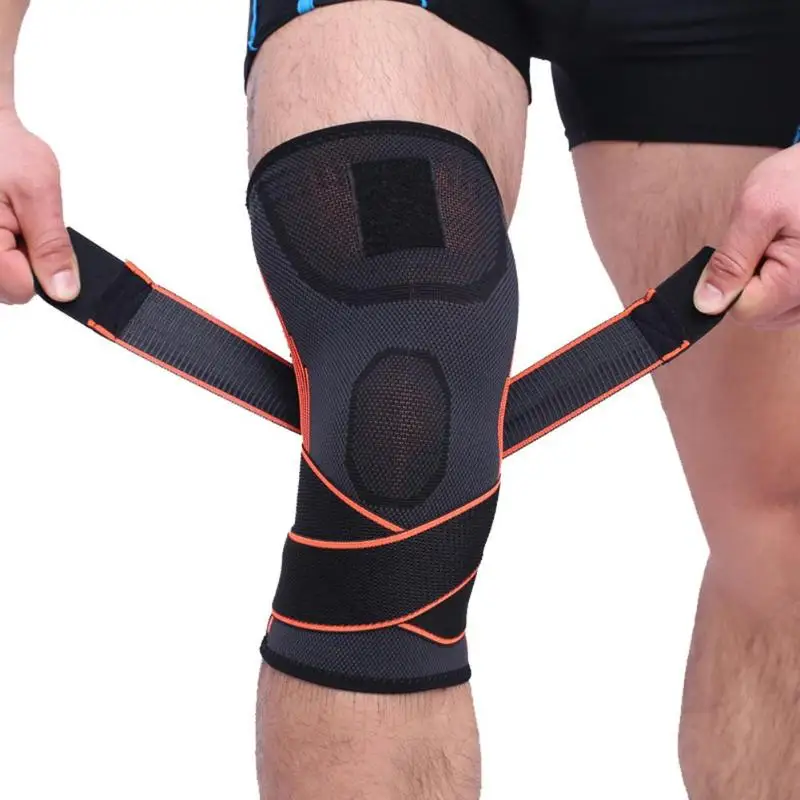 1 шт. Нескользящая 3D напорная фитнес-беговая повязка для катания на велосипеде наколенники эластичные спортивные защитные компрессионные накладки