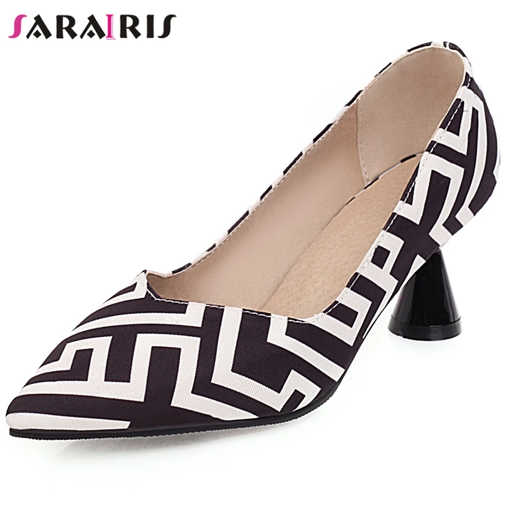 

SARAIRIS Plus Size 32-48 Brand New INS Hot Female Fashion Mixed Colors Pumps Party Ol Pumps Women High Heels Shoes Woman