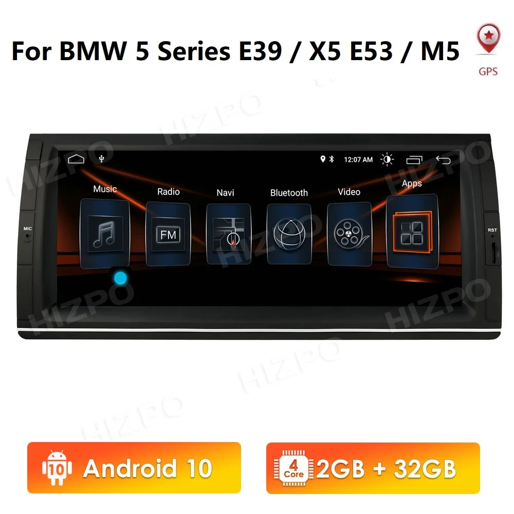 Автомобильный GPS радиоплеер 10 25 дюймов Android для Bmw 5 7 E39 X5 E53 M5 E38 BT RDS USB управление