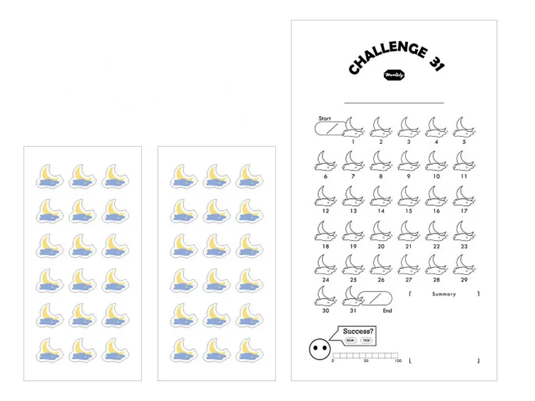 EZONE вызов 31 дней план формирование привычки исследования график стильная футболка с изображением персонажей видеоигр мини-наклейка авокадо с изображением яйца цветка Школа канцелярских товаров