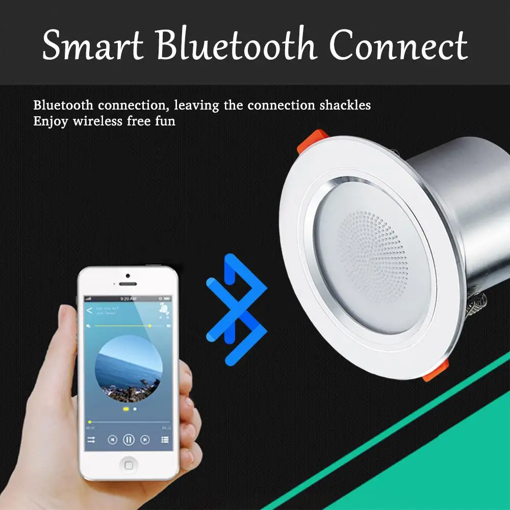 Remote Control Led Ceiling Round Downlight Bluetooth 4.0 Music App Smart Light Fixtures For Home Baseus Kitchen Indoor Lighting