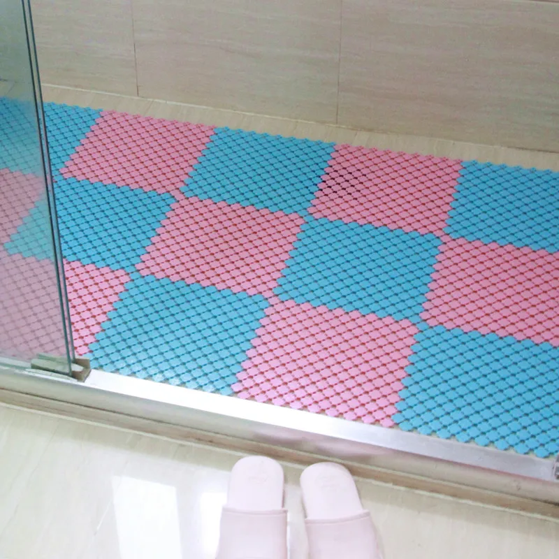 Противоскользящий коврик для ванной комнаты, безопасный для ребенка душевой пол, коврик для ванной, легко вырезанный пластиковый цветной шарик, массажная ванна, душевой коврик - Цвет: pink blue