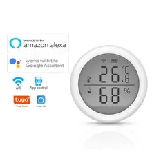 

Tuya Smart Home WIFI Temperature And Humidity Sensor Indoor Hygrometer Thermometer Detector Support Alexa Google Home Smart Life