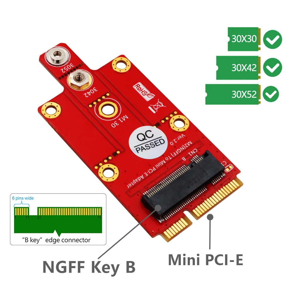 M.2 Key B To Mini Pcie Adapter Ngff M2 To Mini Pci Express Pcie For 3g 4g 5g Module Supports