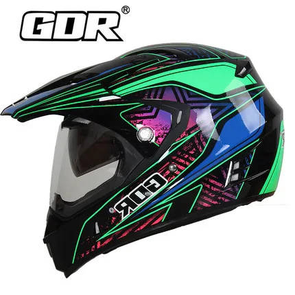 

GDR Double Lens Scrambling Motorcycle Helmet Men's Women's Locomotive Race Car Fully Cover Type Four Seasons Full Face Helmet
