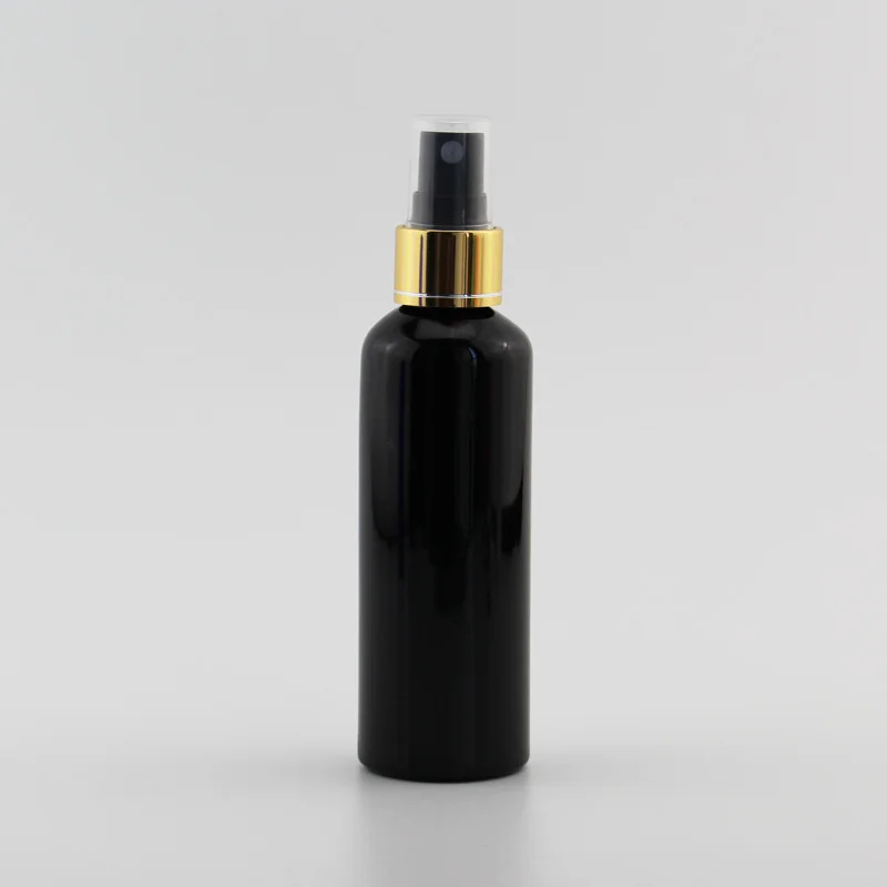100 мл X 30 Пустая палитра фиксирующий спрей насос пластиковая бутылка с золотом алюминиевым воротником 100cc парфюм ПЭТ-бутылка для косметики контейнер - Цвет: Black Bottle Black