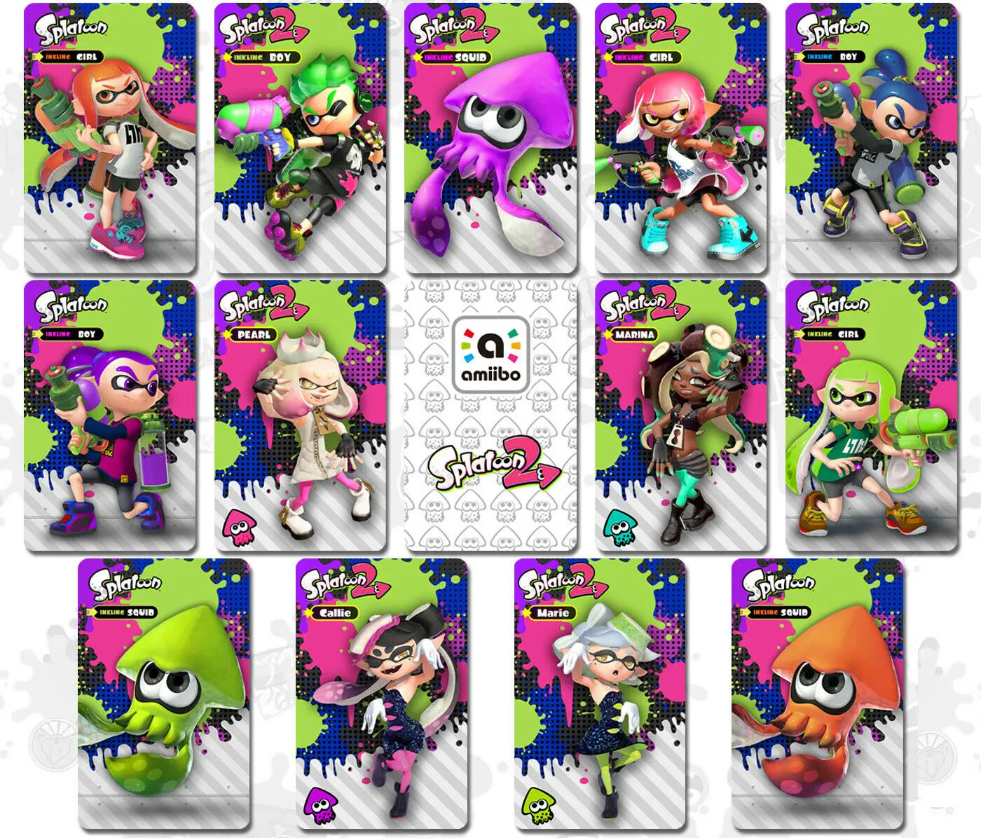 NFC игровые карты для Nintendo Switch совместимый Splatoon 2 набора из 16 шт|Карты контроля