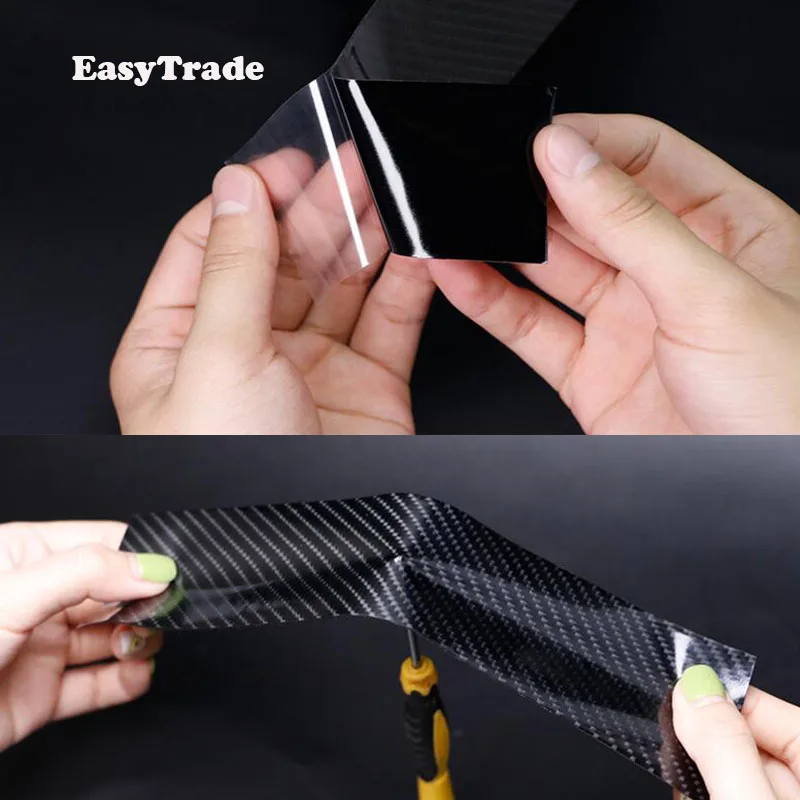 5D Car Stickers Protector Goods Carbon Fiber Rubber Door Sill For Volkswagen VW Polo sedan 6r 6n2 accessrioes 2018 2019