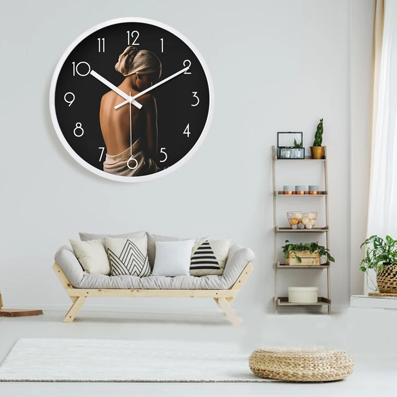 Creative Wall Clock Silent Metal Big Beauty Salon Club Health Clock Modern Mute Large Hanging Table Montre Murale Decor SC223