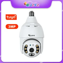 JZYZ 3MP/5MP Tuya Smart Life lampadina per esterni telecamera Wifi IP PTZ IR visione notturna sicurezza domestica monitoraggio automatico videosorveglianza