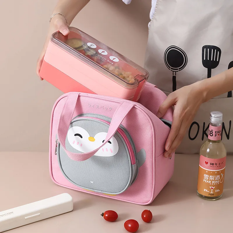 Cartoon Lunch Bag Thermal Insulated Lunch Box Tote Cooler Handbag Bento Pouch Dinner Container For Kids School Food Storage Bags 3