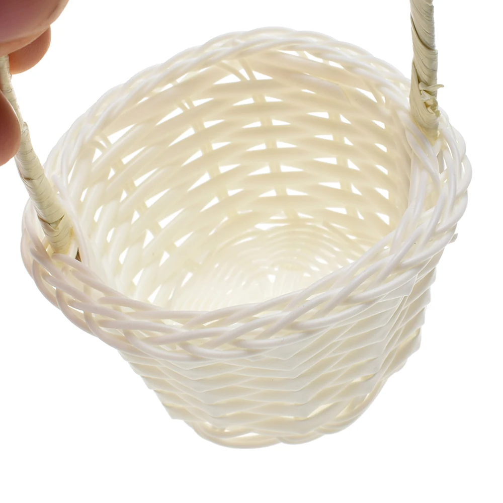 Mini Hand-Woven Storage Baskets Plastic Weaving Storage Baskets Fabric Flower Basket Fruit Rattan Cosmetics Tea Picnic Bags 2023 4