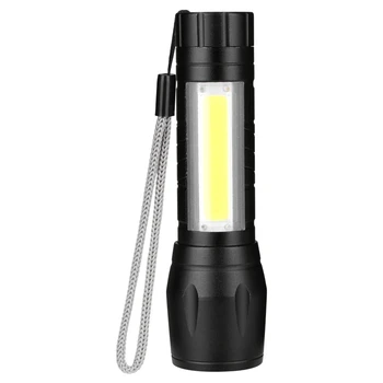 

Mini Compact Powerful COB LED Flashlight Waterproof Portable Camping Lantern Zoomable Focus Torch Household Tactical Flashlights