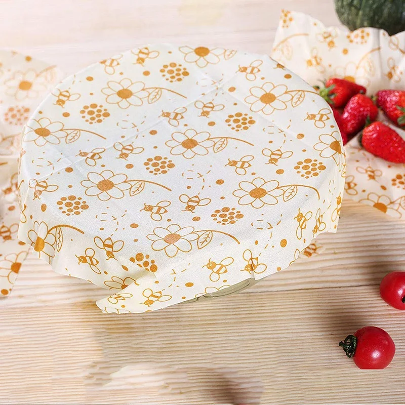 Многоразовая упаковка из пчелиного воска для хранения пищевых продуктов, многоразовая производственная сумка, 8 упаковок, Экологичная устойчивая сэндвич-упаковка, нулевое покрытие для пищевых продуктов