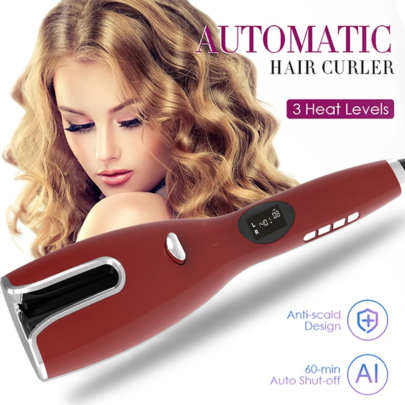 

Rose-Shaped Curling Iron Ceramic Laid-Back Automatic Curling Iron LCD Spiral Perming Electric Curling Tools
