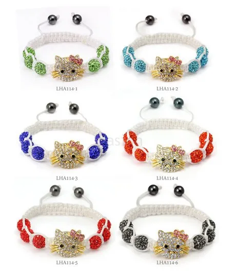 Spedizione Gratuita! Misti 6 Colore Best Micro Pavimenta Profondo Blu Perline Rosa Braccialetti Dei Monili Del Braccialetto Di Cristallo Di Shamballa