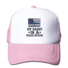 TSDFCMy папа полицейский сетчатая бейсбольная Кепка унисекс Дальнобойщик стиль шляпы розовый