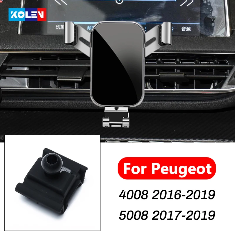 

Car Mobile Phone Holder For Peugeot 4008 2016-2019 5008 2017-2019 360 Degree Gravity Stand GPS Air Vent Mount Navigation Bracket