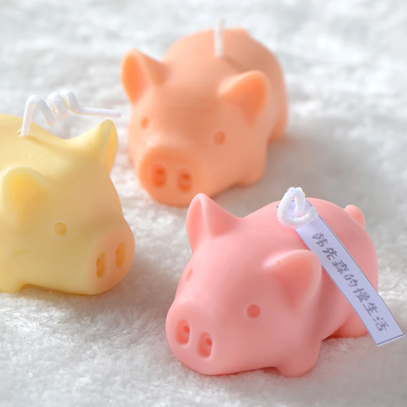 3D Candle Silicone Mold Cute Pig Handmade Soap Crafts Mould