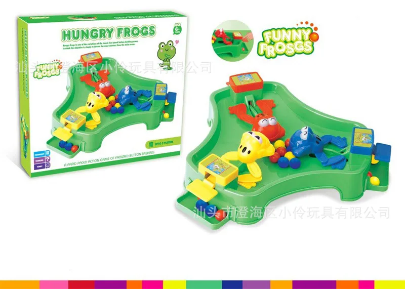 

Three Frog Grab Bean Machine Feeding Swallow Beads Frog PAC-Casual Brain Tabletop Game Parent And Child Game Toy