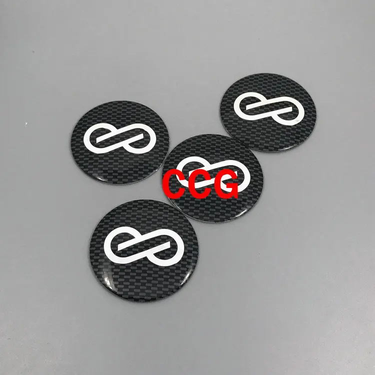 56 lattice sticker 4 шт. 56 мм 60 мм Enkei эмблема Автомобильная Ступица колеса креативный значок ремонт алюминиевая наклейка авто Стайлинг обод крышка на руль аксессуары - Название цвета: 56 lattice sticker