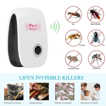 

100Pcs/Lot Electronic Ultrasonic Anti Pest Bug Mosquito Repeller Bug Mouse Killer US/EU Plug