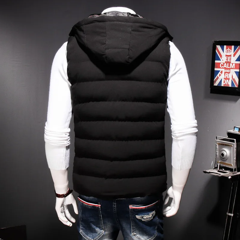 Размера плюс 8XL Зимние толстовки с капюшоном жилет Для мужчин Повседневное свободный крой теплая безрукавка для девочек; мужской куртки Harajuku худи на молнии черная верхняя одежда темно-синего цвета