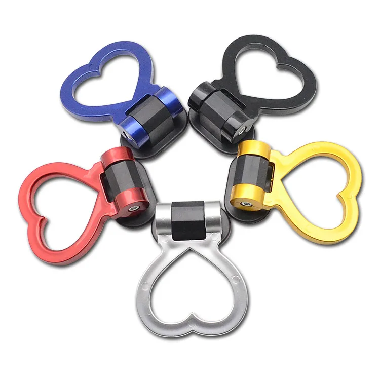 

XCCPJ Love Shape Emulational Front Rear Bumper ABS Colorful Car Accessories Auto Trailer Ring Hook Eye Trailer Tow Hook Kits