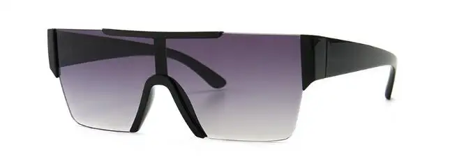 Футуристические очки трендовая квадратная оправа солнцезащитные очки Роскошные брендовые дизайнерские модные защитные очки английские буквы солнцезащитные очки для женщин/мужчин - Цвет линз: black gray