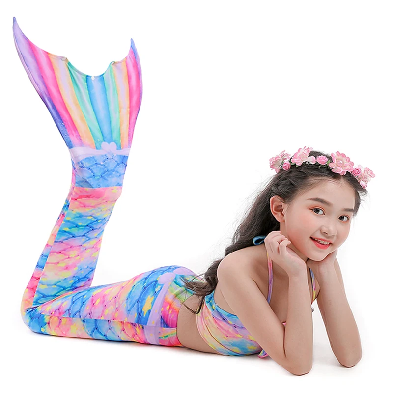 Newly Kids Swimmable Mermaid Tail for Girls Swimming Bathing Suit Costume Swimsuit | Женская одежда