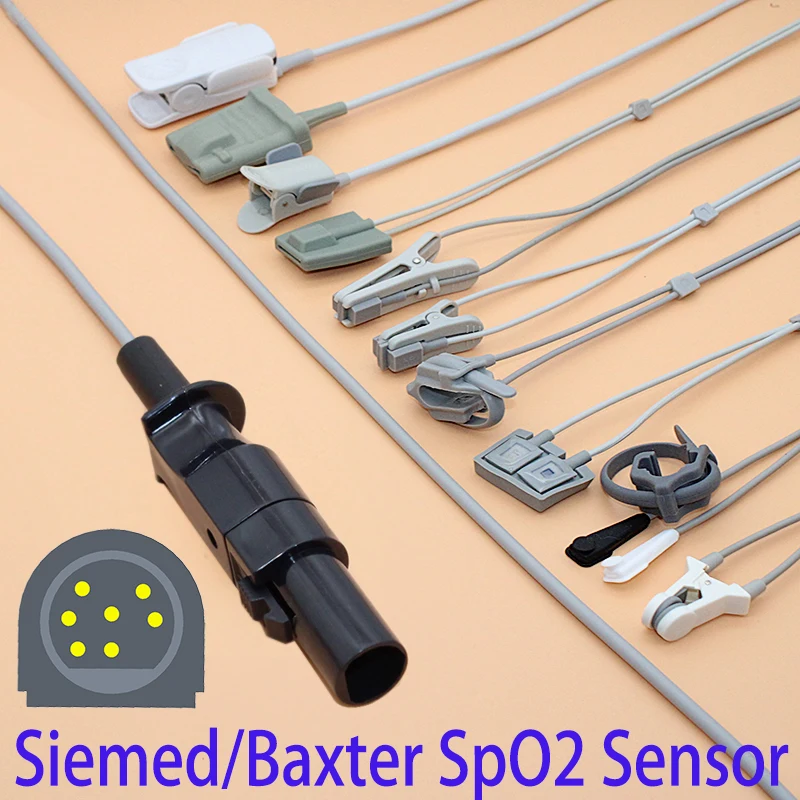 Совместимый 7p Siemed/Baxter Spo2 сенсорный кабель для