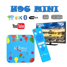 Android tv box H96Mini H6 tv boxing Allwinner H6 Quad Core 6K H.265 HDMI2.0 Set top box H96mini 4GB 128GB Bluetooth media Player