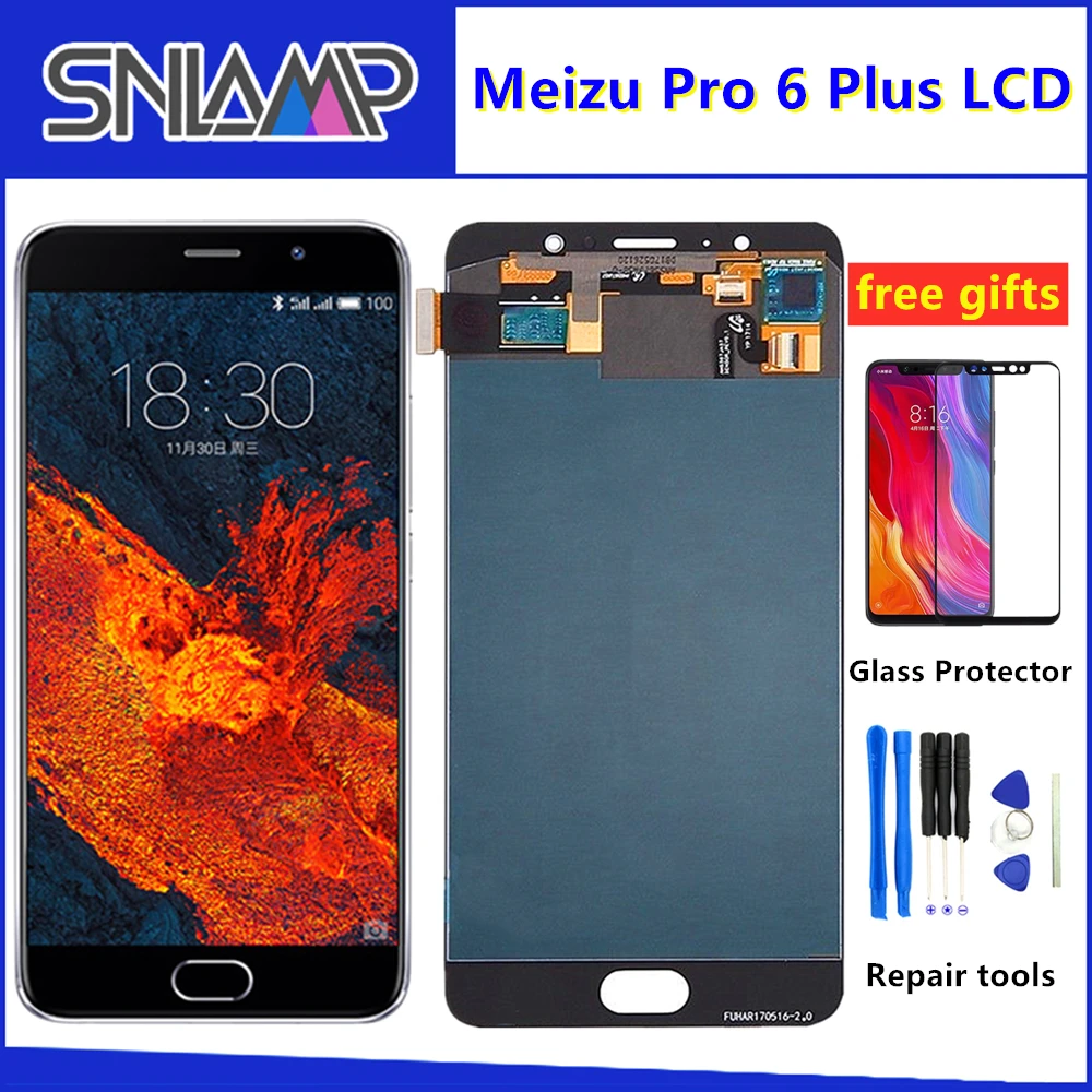 

SNLAMP For 5.2'' Meizu Pro 6 PLUS LCD Display Screen+ Touch Panel Digitizer With Frame For Pro6 PLUS AMOLED Display