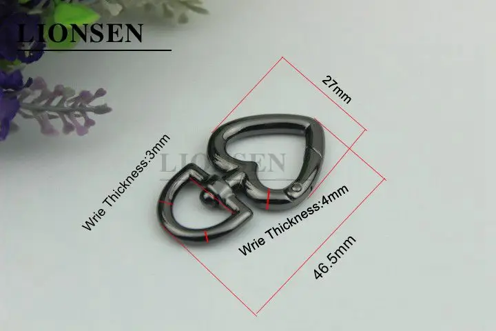 1pcs Heart Metal  Shape Swivel Trigger Snap Hook Bag Charm Ornaments Clasps Spring Gate Clips Leather Craft Bag Belt Strap