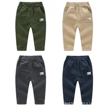 Осень, новые товары, Детские повседневные штаны с маркировкой, штаны для мальчиков, Детские однотонные брюки