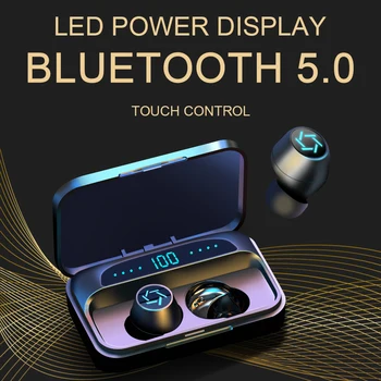 

Earphone bluetooth in ear TWS 5.0 Bluetooth earbuds HD stereo Wireless Headphones With Power Bank For iOS Android mobile Phone