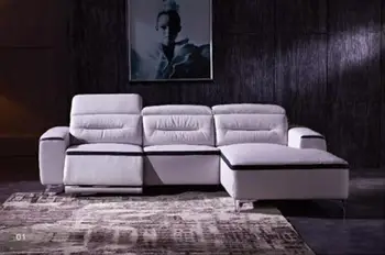 

Genuine leather sofa sectional living room sofa corner home furniture couch L shape functional recliner sofa